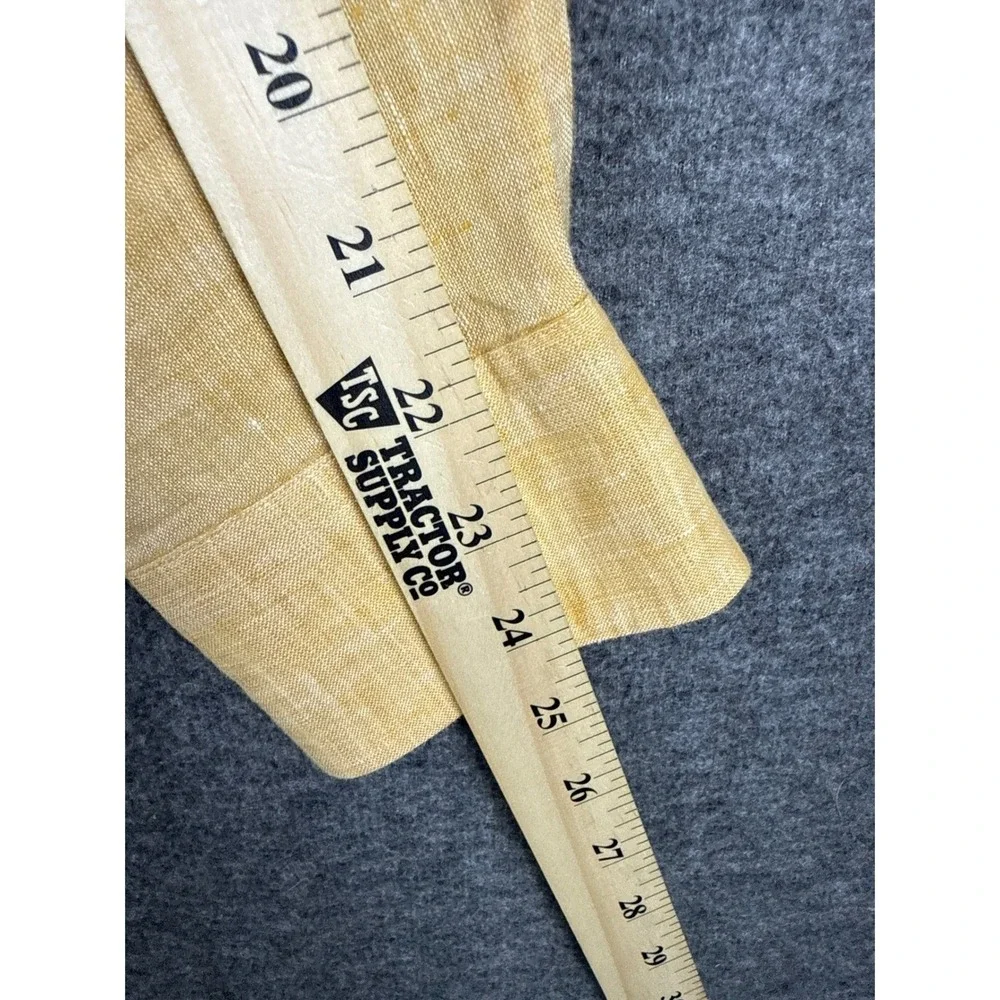 Baird McNutt Murano Yellow Linen Button Down Shirt Long Sleeve Women Size M Chic - Picture 9 of 11